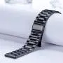 Shangpule Compatible with Fitbit Sense/Fitbit Versa 3 Bands, Stainless Steel Metal Replacement Strap Wrist Band Compatible with Fitbit Sense/Versa 3 Large Small Women Men (Black)
