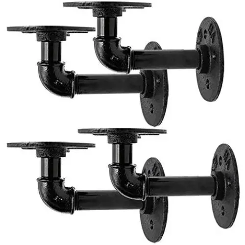 king do way Shelf Brackets Shelving Bracket L Industrial Black Pipe Bracket for Farmhouse Heavy Duty Iron Metal Rustic Pipe Shelf Brackets for Floating Shelves DIY Shelf Black Hardware Included (1.57) king do way Shelf Brackets Shelving Bracket L Industrial Black Pipe Bracket for Farmhouse Heavy Duty Iron Metal Rustic Pipe Shelf Brackets for Floating Shelves DIY Shelf Black Hardware Included (1.57)