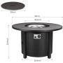 femor 42-in Propane Fire Pit Table, 50,000 BTU Auto-Ignition Fire Bowl with Blue Fire Glass & Waterproof Firepit Table Cover, CSA Certification, Outdoor Fireplace for Patio Courtyard Balcony