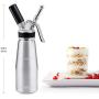 ZOEMO Profesional Whipped Cream Dispenser - Ugraded Full Metal Cream Whipper Canister, w/Durable Metal Body & Head with 3 Stainless Steel Decorating Tips (Professional Silver 500 ML)
