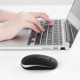 Jelly Comb 2.4G Slim Wireless Mouse with Nano Receiver, Less Noise, Portable Mobile Optical Mice for Notebook, PC, Laptop, Computer, MacBook MS001 (Black and Silver)