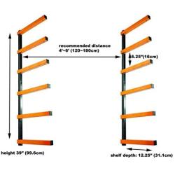 KASTFORCE KF1006 Lumber Storage Rack 6-Level System 110 lbs (50kg) per Level with Durable Sheet Metal Screws, Wood Rack, Workshop Rack