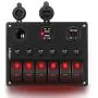 Nilight 6 Gang ON Off Rocker Switch Panel Red Backlit 12V 24V LED Digital Voltmeter 3.1A Dual USB Charger Cigarette Lighter Socket Overload Protection Switch Panel For Cars RVs Boats (90122F) Nilight 6 Gang ON Off Rocker Switch Panel Red Backlit 12V 24V LED Digital Voltmeter 3.1A Dual USB Charger Cigarette Lighter Socket Overload Protection Switch Panel For Cars RVs Boats (90122F)
