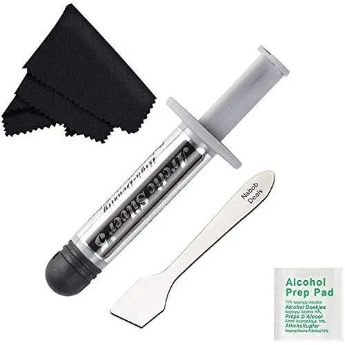 Arctic Silver 5 - Bonus Tool & Micro Fiber Cloth & Pad - Thermal Cooling Compound Paste 3.5g High-Density Polysynthetic Silver Arctic Silver 5 - Bonus Tool & Micro Fiber Cloth & Pad - Thermal Cooling Compound Paste 3.5g High-Density Polysynthetic Silver
