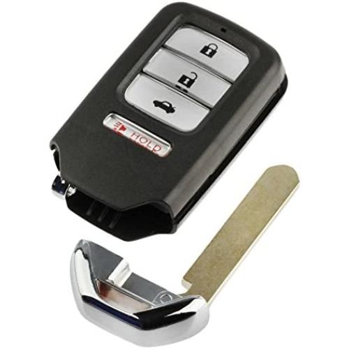 (No Electronics) Key Fob Keyless Entry Smart Remote Shell Case & Pad fits Honda Accord, Civic, CR-V, CR-Z, HR-V, Pilot