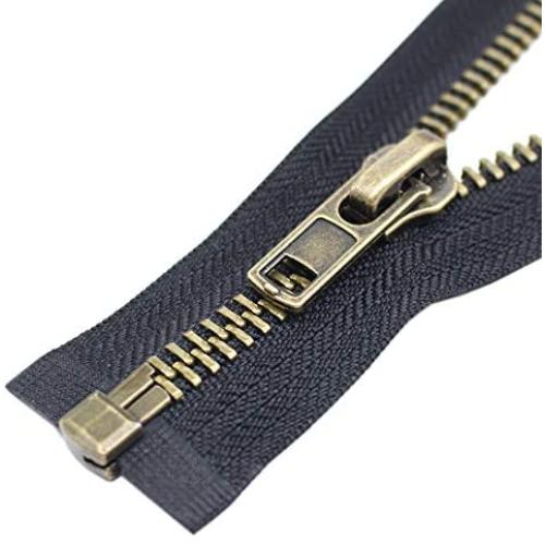 YaHoGa #8 20 Inch Antique Brass Separating Jacket Zipper Y-Teeth Metal Zipper Heavy Duty Metal Zippers for Jackets Sewing Coats Crafts (20'' Anti-Brass)