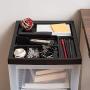 IRIS USA MC-303-TOP 3-Drawer Storage Cart with Organizer Top, Black