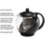 Primula Half Moon Teapot with Removable Infuser, Borosilicate Glass Tea Maker, Stainless Steel Filter, Dishwasher Safe, 40-Ounce, Black