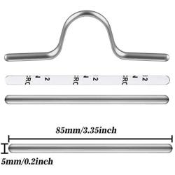 Flat Face Cover Aluminum Wire Face Cover Nose Bridge Strip, 85 mm Metal Flat Aluminum Bar Strip Trimming One-Side Sticky for Bridge Band Clip of Nose DIY Crafts Making Accessories (120 Pieces)