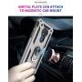 Rebex Compatible with Motorola G7 Power Case Cover,Moto G7 Supra Case,Tough Heavy Protective 360 Metal Rotating Ring Kickstand Holder Grip Magnetic Armor Heavy Duty Shockproof (B-Blue)