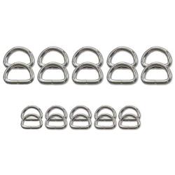 CXP Good Goods Extra Thick 3mm-4mm Welded Strong D Shape Ring Silver Buckles for Dog and Cat Collears,Buckles for Harness,Crafts,DIY Accessories,Set of 20 Pieces