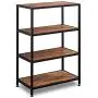 GreenForest Industrial Bookcase 4 Tier Rustic Bookshelf Metal Frame for Home and Office Walnut GreenForest Industrial Bookcase 4 Tier Rustic Bookshelf Metal Frame for Home and Office Walnut