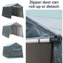 Abba Patio Outdoor Storage Shelter with Rollup Door Storage Shed Portable Garage Kit Tent for Motocycle Garden Storage Grey，8 x 14 ft