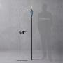 TIKI Brand 64-inch Swirl Metal Torch with Blue Bubble Glass Head