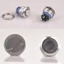 Taien Latching Push Button Switch 19mm 3/4'' 1NO 1NC Silver Stainless Steel Shell with White LED Light Taien Latching Push Button Switch 19mm 3/4'' 1NO 1NC Silver Stainless Steel Shell with White LED Light