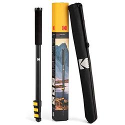 KODAK PhotoGear 72” Portable Monopod | 21”-72” Lightweight Aluminum Monopod | 4-Section Flip Lock Adjustment, Smartphone Adapter, Rubber Foot with Retractable Spike, Wrist Strap & Bonus E-Guide & Case