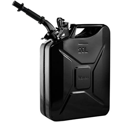 Wavian USA JC0020BVS Authentic NATO Jerry Fuel Can and Spout System Black (20 Litre)