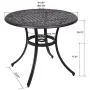 Nuu Garden 36 Inch Patio Table with Umbrella Hole, Outdoor Round Cast Aluminum Bistro Table - Black/Dark Bronze Nuu Garden 36 Inch Patio Table with Umbrella Hole, Outdoor Round Cast Aluminum Bistro Table - Black/Dark Bronze