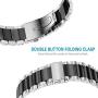 Shangpule Compatible with Fitbit Sense/Fitbit Versa 3 Bands, Stainless Steel Metal Replacement Strap Wrist Band Compatible with Fitbit Sense/Versa 3 Large Small Women Men (Silver+Black)