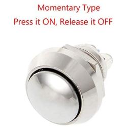 ESUPPORT 12mm Anti Vandal Momentary Metal Push Button Toggle Switch Pack of 5