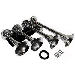 Viking Horns, Loud 149 Decibels Four Trumpet Train Air Horn Kit with 1.5 Gal Air Tank