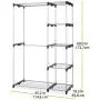 Whitmor Double Rod Freestanding Closet Heavy Duty Storage Organizer Whitmor Double Rod Freestanding Closet Heavy Duty Storage Organizer