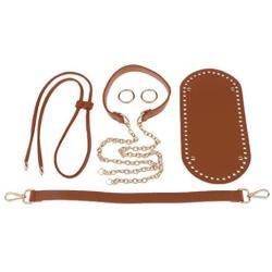 joyMerit 6Pcs PU Leather Crochet Bag Bottom Shaper Bag Strap Metal Hardware Bag Making Parts DIY Knitting Crochet Handbag Nail Bottom Shaper Pad - Brown