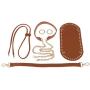 joyMerit 6Pcs PU Leather Crochet Bag Bottom Shaper Bag Strap Metal Hardware Bag Making Parts DIY Knitting Crochet Handbag Nail Bottom Shaper Pad - Brown