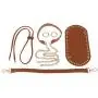 joyMerit 6Pcs PU Leather Crochet Bag Bottom Shaper Bag Strap Metal Hardware Bag Making Parts DIY Knitting Crochet Handbag Nail Bottom Shaper Pad - Brown