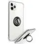 ANSIWEE Designed for iPhone 12 Pro 6.1 Inch Case, Metal Ring Stand Work with Magnetic Car Phone Mount Case Drop Protection Colorful Bumper and Clear Hard Back Cases for iPhone 12 5G (Crystal Clear)