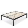 Mellow 18 inch Heavy Duty Steel Platform Beds w/Wood Slat Mattress Foundation, King, Black
