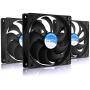 AAB Cooling Super Silent Fan 12 Pro - Silent and Efficient 120mm Fan with 4 Anti-Vibration Pads, Quiet Fan, Silent Fan, CPU Cooler, 12V - Value Pack 3 Pieces