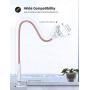 Gooseneck Bed Phone Holder Mount - Lamicall Flexible Long Arm Clip Clamp for Desk, Bendy Lazy Arm Bracket, Overhead Mount Stand Compatible with Phone 12 Mini 11 Pro Xs Max XR X 8 7 6 Plus - Rose Gold