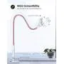 Gooseneck Bed Phone Holder Mount - Lamicall Flexible Long Arm Clip Clamp for Desk, Bendy Lazy Arm Bracket, Overhead Mount Stand Compatible with Phone 12 Mini 11 Pro Xs Max XR X 8 7 6 Plus - Rose Gold