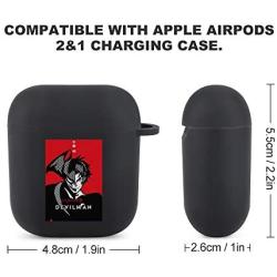 Devilman Crybaby AirPods Case Cover Compatible with Apple AirPods 2 & 1,Full Protective Durable Shockproof Drop Proof Headphone Cases with Keychain