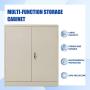 INTERGREAT Steel Storage Cabinet with Lock, Lockable Metal Storage Cabinet with 2 Doors Locking Counter Cabinet for Home Office (Grey)