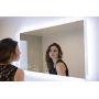 BYECOLD Horizontal Vanity Bathroom Mirror with Dimmable LED Light Touch Switch Demister Weather Forecast Lighted Makeup Mirror Wall Mirror-47.2x 23.6