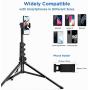 Phone Tripod,LETSCOM 67-inch Extendable Selfie Stick Tripod Stand with Phone Holder,Remote Shutter for Video Recording/Photography/Live Streaming,Compatible with iPhone & Android Phone & Camera