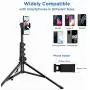 Phone Tripod,LETSCOM 67-inch Extendable Selfie Stick Tripod Stand with Phone Holder,Remote Shutter for Video Recording/Photography/Live Streaming,Compatible with iPhone & Android Phone & Camera