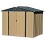 8x6 FT Storage Sheds Outdoor, Utility Steel Tool Sheds for Garden Backyard Lawn, Large Patio House Building with Lockable Door (Dark Grey)
