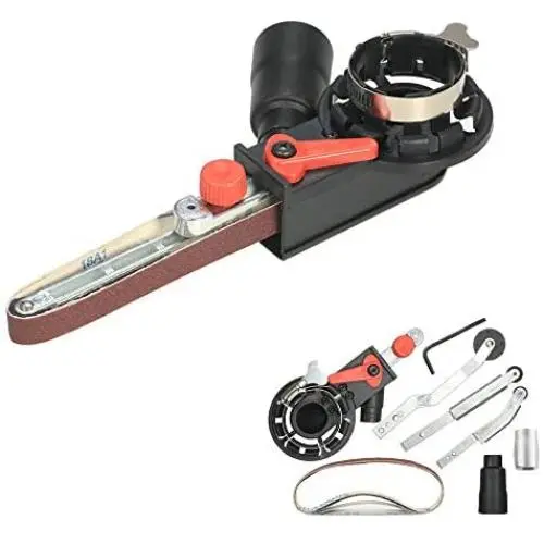 Belt Sander VISLONE Mini Sanding Belt Head Adapter for 115mm 4.5in & 5mm 5 in Electric Angle Grinder, Spindle Sander with M14 Thread Spindle for Plastic, Aluminium, Iron, Steel and Metal Polishing Belt Sander VISLONE Mini Sanding Belt Head Adapter for 115mm 4.5in & 5mm 5 in Electric Angle Grinder, Spindle Sander with M14 Thread Spindle for Plastic, Aluminium, Iron, Steel and Metal Polishing