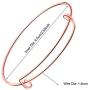 30 Pieces Expandable Bangle Bracelets Adjustable Wire Blank Bangles Metal Bracelets for DIY Jewelry Making (Rose Gold)