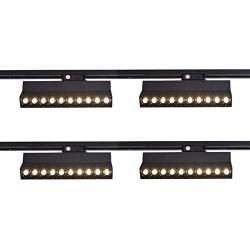 mirrea 20W Dimmable LED Array Track Lighting Heads Black Painted Compatible with Single Circuit H Type Track Rail CRI 90 Warm White 3000K Beam Angle 30° for Wall Art or Shop Window Pack of 4