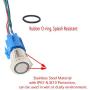 ESUPPORT 16mm 12V 3A Car Blue Light Angel Eye Metal Push Button Switch Socket