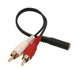 VCE 3-Pack 3.5mm Female to 2 RCA Male Stereo Audio Y Cable, Gold Plated Adapter Compatible for TV,Smartphones, MP3, Tablets, Speakers,Home Theater (8 inch)