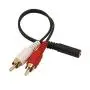 VCE 3-Pack 3.5mm Female to 2 RCA Male Stereo Audio Y Cable, Gold Plated Adapter Compatible for TV,Smartphones, MP3, Tablets, Speakers,Home Theater (8 inch)