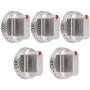 Upgraded 5pcs DG64-00472A / DG64-00347A dial Stainless Steel knob Compatible with Samsung Stove Range Oven ，Replaces AP5949480, PS10058981,Fits FX510BGS FX710BGS NX58F5500SS Replacement Parts