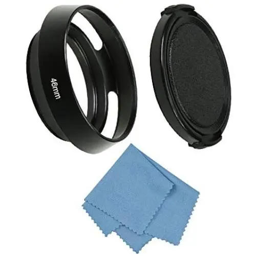 SIOTI Camera Standard Hollow Vented Metal Lens Hood with Cleaning Cloth and Lens Cap Compatible with Leica/Fuji/Nikon/Canon/Samsung Standard Thread Lens SIOTI Camera Standard Hollow Vented Metal Lens Hood with Cleaning Cloth and Lens Cap Compatible with Leica/Fuji/Nikon/Canon/Samsung Standard Thread Lens