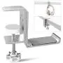 Foldable Headphone Hook Holder, Aluminum Headset Stand Hanger Clamp Under Desk Space Save Mount with Foldable Arm, Universal Fit All Headphones, Silver Foldable Headphone Hook Holder, Aluminum Headset Stand Hanger Clamp Under Desk Space Save Mount with Foldable Arm, Universal Fit All Headphones, Silver