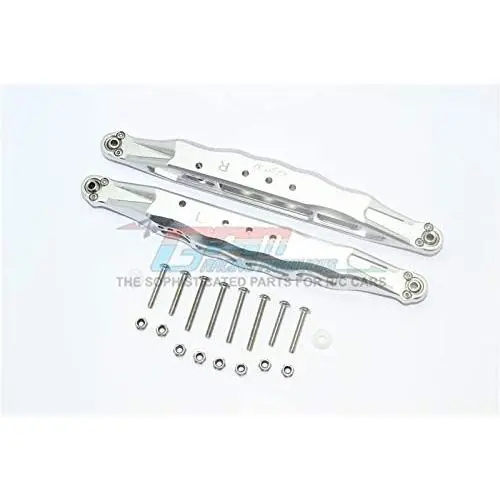 GPM Losi 1:10 Baja Rey / Rock Rey Upgrade Parts Aluminum Rear Lower Trailing Arms - 1Pr Set Silver